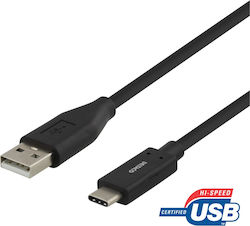Deltaco USB 2.0 USB-C male - USB-A 1m (USBC-1004M) Deltaco USB 2.0 USB-C male - USB-A 1m (USBC-1004M)