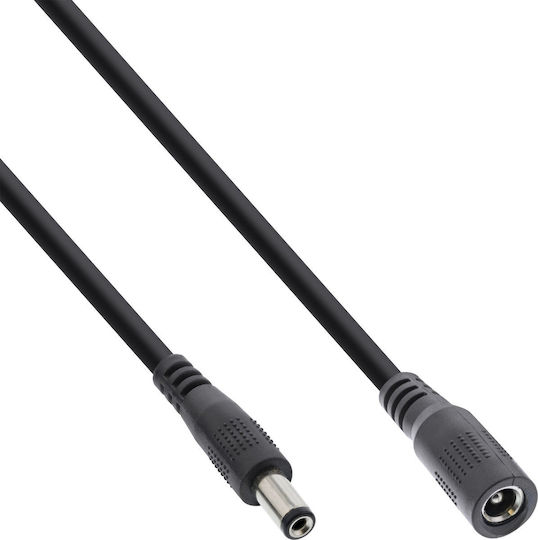 Inline Inline Dc удължителен кабел Dc Мъжки Женски щепсел 5.5x2.5 мм Awg 18 Черен 2 м