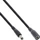 Inline Inline Dc Extension Cable Dc Male Female Plug 5.5x2.5 Mm Awg 18 Black 0.5 M
