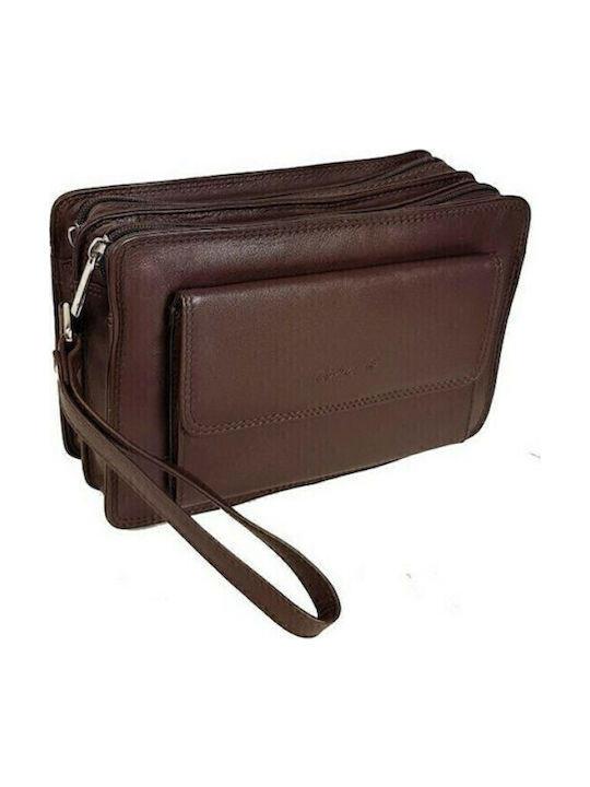 Lavor 1-0039 Δερμάτινo Ανδρικό Τσαντάκι Χειρός Brown