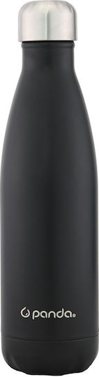 Panda Μπουκάλι Θερμός Ανοξείδωτο 500ml Μαύρο