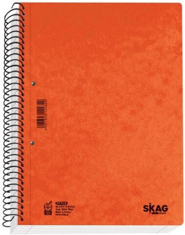 Тетрадка със спирала Skag Presspan Style 17x25см 2 предмета Оранжева 124812