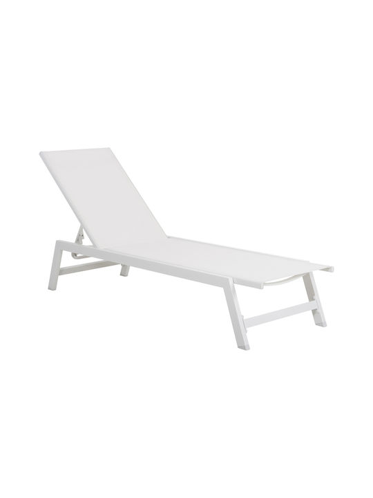 Deckchair Aluminum with Cushion White 191.5x60x89.5cm.