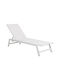 Deckchair Aluminum with Cushion White 191.5x60x89.5cm.