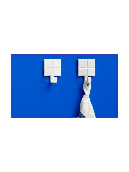 Inofix Κρεμάστρα Τοίχου Πολυρητίνης Ασημί 4.6x2x3.2cm 2τμχ