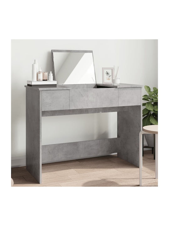 Wooden Makeup Dressing Table Grey with Mirror 1...