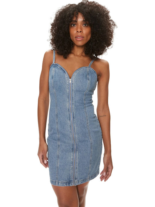 guess denim bodycon dress GUESS Eco Ron Demin Dress - Blue main image 1