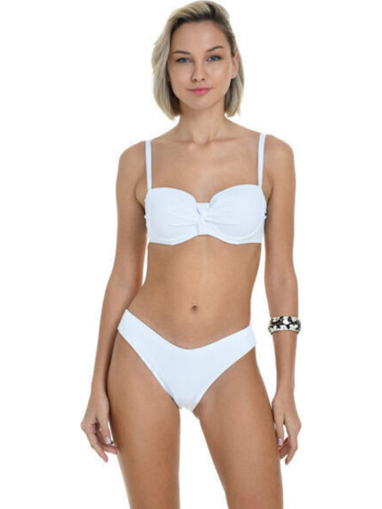 MiandMi Bikini Set Top & Slip Bottom White
