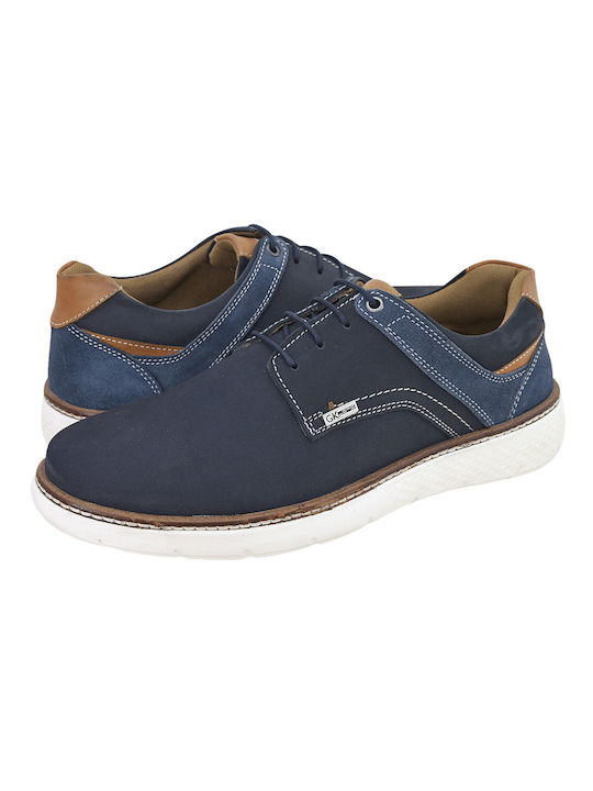 GK Uomo Men's Synthetic Leather Casual Shoes Blue