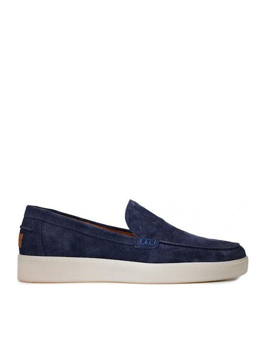 Δερμάτινα Ανδρικά Loafers σε Μπλε Χρώμα