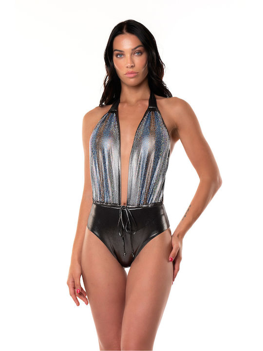 Acquadicocco One-Piece Swimsuit with Open Back Gray