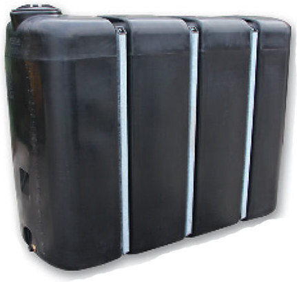 Bakoplast Vertical Narrow Plastic Storage Tank 2000lt for Water / Petroleum Black