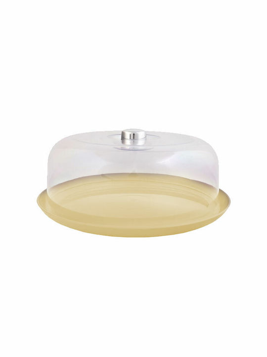 Homeplast Kuchenständer Kunststoff mit Deckel Beige 28x28cm