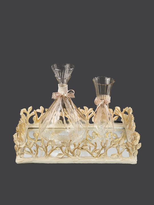 La Vista Wedding Carafe Set with Wine Glass made of Crystal Brown 2pcs