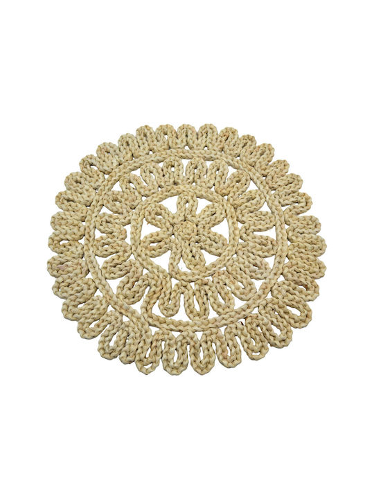 Ankor Round Wicker Placemat Beige 38cm