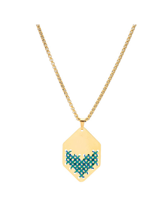 Necklace Kedima Rhombus Turquoise Love