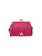 Verde Small Leather Women's Wallet Coins Fuchsia