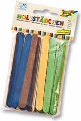 Wooden Folia Tongue Depressors 114x10x2mm Set of 50 pieces 25 Natural + 25 Colored