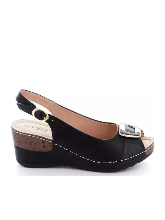B-Soft Platforme Dama Negre 3/55293-12_Negru
