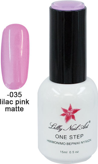 Semi-Permanent Gel Nail Polish One Step 15ml Lilac Pink Matte 40504001-035