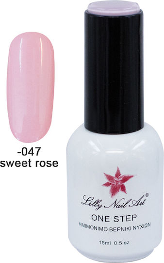Oja semipermanentă pentru unghii gel un pas 15ml Sweet Rose 40504001-047