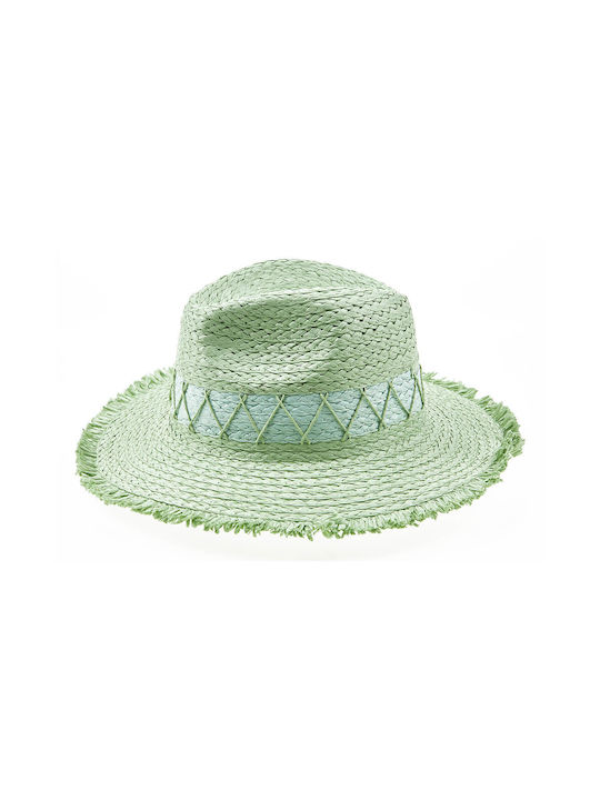 Verde Femei Wicker Pălărie Verde
