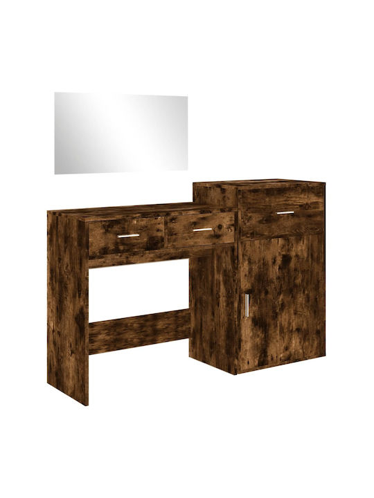 Wooden Makeup Dressing Table Smoky Oak with Mirror 80x39x80cm