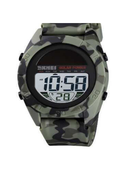 Skmei Digital Watch Battery with Rubber Strap Army Green