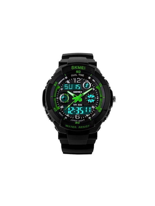Skmei Analog/Digital Watch Battery with Rubber Strap Green