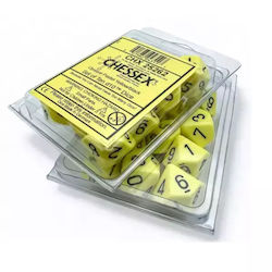 Chessex Opaque Set Ten D10s Pastel Yellow Black