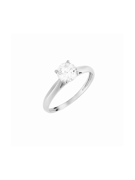 Papoulidis Jewellery Single Stone from White Gold 14K