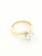 Gold Bicolor Damen Solitär Ring 14K Zirkon Code 106851