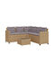 Set Outdoor Lounge Beige with Pillows 2pcs