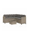 Set Outdoor Lounge Grey with Pillows 2pcs