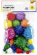 Πομ-πομ Pom-pom Folia Glitter Χρωματιστά 30τεμ 1-4cm