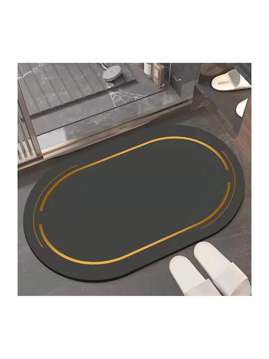 Antiderapant Covoraș de Baie Oval ZE1AG93QWS46C Negru 60x40buc