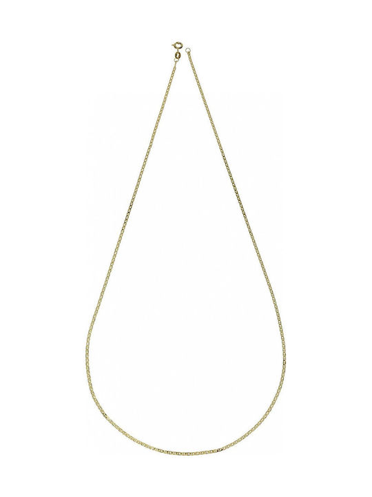 Αλυσίδα Χρυσή 14 Καράτια Θήτα Πλακέ 50cm 1.50mm