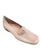 Leder Damen Mokassins in Beige Farbe