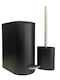 Sidirela Metallic Toilet Brush and Basket Set Soft Close 5lt Black