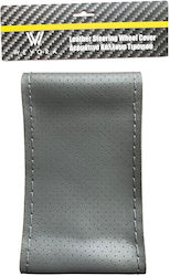 Wevora Car Steering Wheel Cover Tailored with Diameter 37-38cm Leather Gray with Gray Stitching