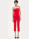Erika Damen Stoff Capri Hose Rot