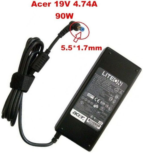 Acer Laptop Charger 90W 19V 4.74A for Acer without Power Cable