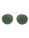 Unisex Sunglasses with Gold Metal Frame and Green Mirror Lens