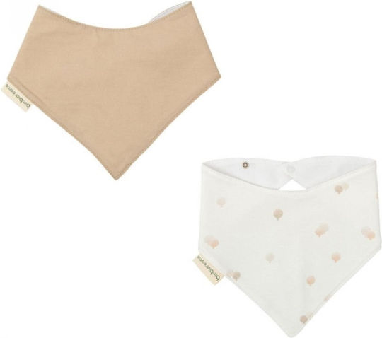 Bimbidreams Ciel Beige Waterproof Fabric Bandana Baby Bibs 2 Pieces