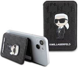 Karl Lagerfeld Magnetic Card Holder Magsafe Compatible Stand Function Black