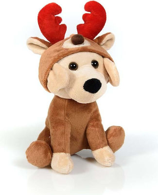 Plush Dog with Reindeer Costume 20 cm for Ages 3+ 5636