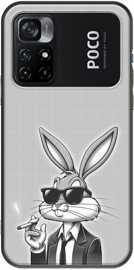 Swag Collection Защитен калъф за мобилен телефон Bunny Xiaomi Poco M4 Pro 4g Черен TPU Черен силикон