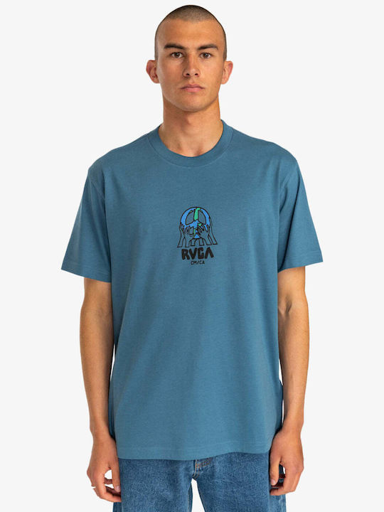 RVCA Herren T-Shirt Kurzarm Cool Blue