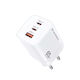 Wozinsky Charger Without Cable GaN with USB-A Port and 2 USB-C Ports 65W Whites (CGWCW)