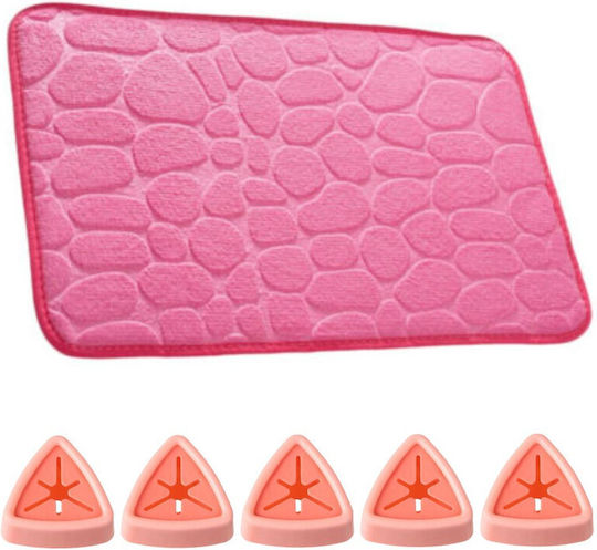 Σετ Πατάκια Μπάνιου Memory Foam Pink
